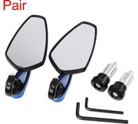 Moto bleu noir universel 7/8" Poignée côté fin paire Rétroviseurs