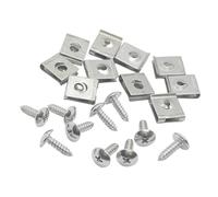 Moto Boulon Ecrou 10 Ensembles Pièces Générales Plus Larges en Acier Inoxydable Clips De Type U ST4.8 Vis Autotaraudeuses pour Fixation Moto Voiture Protection Pare-Chocs Garde-Boue