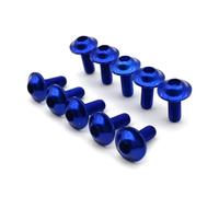 Moto Boulon Ecrou 10 Pièces Boulons De Moto Vis M5 X 16mm Boulons Décoration en Aluminium Anodisé Bleu Boulons De 20mm Vis Rouges Tête Capuchon M5 Vis Borne Batterie De Moto