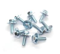 Moto Boulon Ecrou 10 Pièces Pièces Générales Garde-Boue Pare-Chocs Voiture Garde-Boue Vis 6mm avec Entretoise M6 Hexagone Externe pour Tête Plate Écrou Argent Noir Et pour Kit Boulons(Silver)