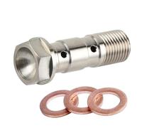 Moto Boulon Ecrou 1x Ligne Frein Simple Pièces Générales Banjo pour Boulon M10 X 1.0 M10 X 1.25 Pas Tuyau D'huile Frein Moto Ligne Frein Double Banjo Simple pour Boulon(Dual Holes M10x1)