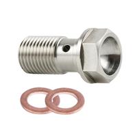 Moto Boulon Ecrou 1x Ligne Frein Simple Pièces Générales Banjo pour Boulon M10 X 1.0 M10 X 1.25 Pas Tuyau D'huile Frein Moto Ligne Frein Double Banjo Simple pour Boulon(Single Hole M10x1)