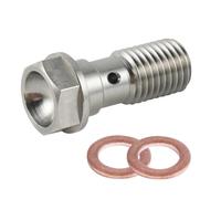 Moto Boulon Ecrou 1x Ligne Frein Simple Pièces Générales Banjo pour Boulon M10 X 1.0 M10 X 1.25 Pas Tuyau D'huile Frein Moto Ligne Frein Double Banjo Simple pour Boulon(Single Hole M10x1.25)