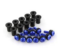 Moto Boulon Ecrou Compatible avec Ducati 748916996 Kits Boulons Pare-Brise Moto Vis Pare-Brise Ensemble en Aluminium M4 * 16 10 Pièces Carénage Vis Motoforti pour Boulon(Blue)