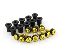 Moto Boulon Ecrou Compatible avec Ducati 748916996 Kits Boulons Pare-Brise Moto Vis Pare-Brise Ensemble en Aluminium M4 * 16 10 Pièces Carénage Vis Motoforti pour Boulon(Yellow)