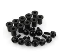 Moto Boulon Ecrou Compatible avec Ducati 748916996 Kits Boulons Pare-Brise Moto Vis Pare-Brise Ensemble en Aluminium M4 * 16 10 Pièces Carénage Vis Motoforti pour Boulon(Black)