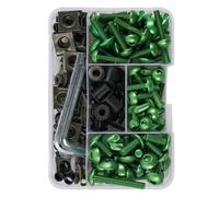 Moto Boulon Ecrou Compatible avec M5 M6 Pièces Générales Boulons Moto Vis Écrous Vis De Carrosserie Moto Kit Boulons Carénage 190 Pièces 6 Mm 5 Mm(Green)