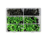 Moto Boulon Ecrou Compatible avec M5 M6 Pièces Générales Vis De Borne Batterie Moto 253 Pièces Vis De Pare-Brise De Moto Carénage pour Kit De Boulons(Green)