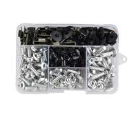 Moto Boulon Ecrou Compatible avec pour Ninja 250 300 400 pour 650R 195 Pièces Carénage Moto M5 M6 Boulons Kit Vis Clips D'écrou Boulons Carénage Moto(Silver)
