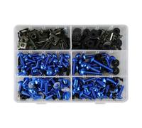 Moto Boulon Ecrou Compatible avec Suzuki M5 M6 Pièces Générales Vis De Borne De Batterie Moto 253 Pièces Boulons Moto Vis Rondelles Carénage pour Kit De Boulons(Blue)
