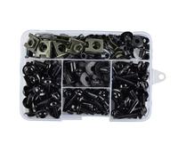 Moto Boulon Ecrou Compatible avec Vespa pour Sprint pour Primavera 150 GTV LXV PX 195 Pièces Boulons Carénage en Aluminium Moto Kit De Vis Clips D'écrou(Black)
