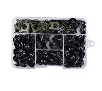 Moto Boulon Ecrou Compatible avec Vespa pour Sprint pour Primavera 150 GTV LXV PX 195 Pièces Boulons Carénage en Aluminium Moto Kit De Vis Clips D'écrou(Black)