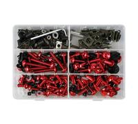 Moto Boulon Ecrou Compatible avec Yamaha M5 M6 Pièces Générales Carénage Moto pour Kit D'assortiment Boulons 253 Pièces Boulons Moto Vis Rondelles Carénage pour Kit Boulons(Red)