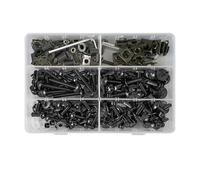 Moto Boulon Ecrou Compatible avec Yamaha M5 M6 Pièces Générales Vis De Moto Capots 253 Pièces Vis Pare-Brise Moto Carénage pour Kit Boulons(Black)