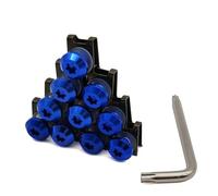 Moto Boulon Ecrou Compatible avec Yamaha pour Fjr1300 pour Fz1 pour Fz600 pour Trx850 Vis Carénage Moto pour Corps Moto Personnalisé pour Accessoire Boulons À Ressort(Blue)