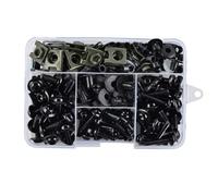 Moto Boulon Ecrou Compatible avec Yamaha pour MT10 pour FZ03 pour FZ07 195 Pièces Vis Corps Moto Et pour Kit Boulons Carénage Universel Moto pour Kits De Boulons(Black)