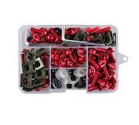 Moto Boulon Ecrou Compatible avec Yamaha pour TMAX500/530 pour V-Max 155 Pièces Carénage pour Kit Boulons Carénage pour Corps Boulon Vis Écrou Kits Vis Borne Batterie Moto(Red)