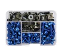 Moto Boulon Ecrou Compatible avec Yamaha pour YZF pour R3 pour R6 pour R125 177 Pièces M5 M6 Vis Boulons Moto Vis Juste pour Boulon Vis Borne Batterie Moto(Blue)