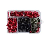 Moto Boulon Ecrou Compatible avec Yamaha pour YZFR3 pour YZFR6 pour YZFR125 195 Pièces M5 M6 Boulons Moto Vis Juste pour Boulon Vis Borne De Batterie Moto(Red)