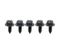 Moto Boulon Ecrou M6 6 Mm Pièces Générales Vis Autotaraudeuses Noires pour Boulons Hexagonaux Transversaux avec Joint pour Pare-Chocs Voiture Et Moto Garde-Boue Protection Moteur(5pcs)