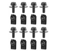 Moto Boulon Ecrou Pièces Générales Boulons Carrosserie Voiture Clips en U M6 sous-Plateau Couvercle Moteur pour Protection Contre Les Pare-Chocs Fender Liner Retenue Fixation Rivet Vis(20pcs)