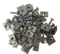 Moto Boulon Ecrou Pièces Générales Clip Fixation Type U Clip À Vis en Métal Outils pour sous-Plateau Moteur Moto pour Protection Contre Les Éclaboussures Vis Pare-Chocs Accessoires Voiture(40x)