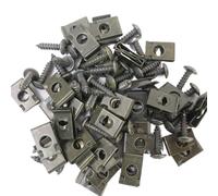 Moto Boulon Ecrou Pièces Générales Vis Autotaraudeuses Et Ensemble Fixations À Clips en Forme U Attaches Protection Antirouille pour Moto Voiture Clips Vis Boucle Feuilles Fer(40x)