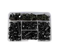 Moto Boulon Ecrou pour CBR600RR pour CBR900RR pour CBR1000RR Kit D'assortiment Boulons Carénage Moto 177 Pièces Kit Boulons Carénage Course Moto Clips Fixation Vis(Black)
