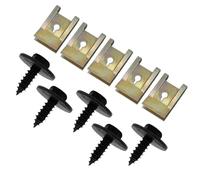 Moto Boulon Ecrou pour E21 E30 E46 Kit D'assortiment Boulons Carénage Moto pour Châssis Voiture Pare-Chocs, Carrosserie Plateau Inférieur pour Rondelles Transversales Clips en U(5 Sets)