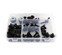 Moto Boulon Ecrou pour VTR1000F 1998-2005 Kit Complet Boulons De Carénage Complet Clips Écrous Vis Acier Moto Borne De Batterie Vis(Black)