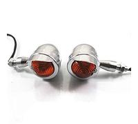 Moto Bullet En Métal Universel Indicateurs Clignotants Fit Pour Harley Sportster 883 Yamaha Honda Cruiser Bobber (Chrome et ambre)