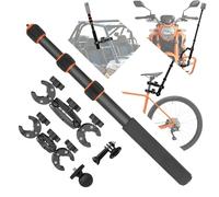 Moto Caméra Fixation Kit avec 43" Invisible Selfie Perche (Orange-Rouge)