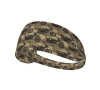 Moto Camouflage Verte Unisexe Bandeau Cheveux Large Headband Élastique Bandeau De Sport pour Sport Cyclisme Entraînement