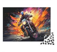 Moto Casque Explosion Puzzle, 1000 Pièces Jeu D'intérieur Adulte | 52x38cm Fans De Puzzle, Cadeau D'anniversaire, Carton, Pensée Logique, Ajustement Serré