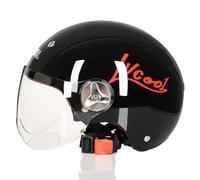 Moto Casque Jet Bol Vintage ECE Homologué Demi Casque De Moto Léger Medio Cascos Idéal pour Les Longs Trajets Casque Anti-Collision Homme Et Femme D,M=(57-58CM)