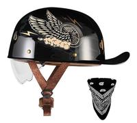 Moto Casquette De Baseball Casque Demi Vintage Casque Jet Demi Coque ECE Homologué Mobylette Bols Casque Street Cruiser Jet Style Casque pour Hommes Femmes Fashion