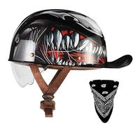Moto Casquette De Baseball Casque Demi Vintage Casque Jet Demi Coque ECE Homologué Mobylette Bols Casque Street Cruiser Jet Style Casque pour Hommes Femmes Fashion