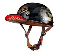 Moto Casquette De Baseball Demi-Casques De Moto Scooter Cyclomoteur Casques À Face Ouverte Hommes Et Femmes Casque Mobylette Moto Bols ECE Homologué Vintage Casque Jet 7,XL:61-62CM
