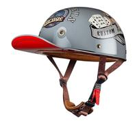 Moto Casquette De Baseball Demi-Casques De Moto Scooter Cyclomoteur Casques À Face Ouverte Hommes Et Femmes Casque Mobylette Moto Bols ECE Homologué Vintage Casque Jet 15,M:54-57CM