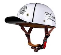 Moto Casquette De Baseball Demi-Casques De Moto Scooter Cyclomoteur Casques À Face Ouverte Hommes Et Femmes Casque Mobylette Moto Bols ECE Homologué Vintage Casque Jet 1,L:58-60CM