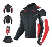 Moto CE Protections Textile Blouson Manchon Démontable Gilet Termique Rouge XXL