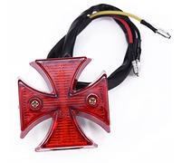 Moto Choppers Dirt Bike Croix De Malte LED Feu Arrière De Plaque D'immatriculation Feu Rouge Moto Signal Lumineux