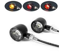 Moto clignotant LED & Feux de signalisation, Feux Arrières - Integré - Noir CNC Aluminium Métal