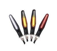 Moto Clignotants Gauche Droit Clignotants avant et arrière pour moto tout-terrain, 12 V, blanc, rouge, ambre(2P Red and 2P White)