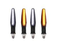 Moto Clignotants Gauche Droit Clignotants avant et arrière pour moto tout-terrain, 12 V, blanc, rouge, ambre(4Pcs White to Yellow)