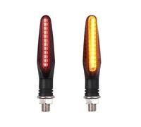 Moto Clignotants Gauche Droit For Honda Motorcycle Turn Signal Lights White Red Amber Flowing Indicators Front Rear Light Flasher Blinker(2Pcs Red to Yellow)