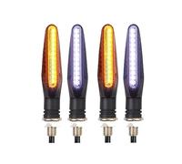 Moto Clignotants Gauche Droit For Honda Motorcycle Turn Signal Lights White Red Amber Flowing Indicators Front Rear Light Flasher Blinker(4Pcs White to Yellow)