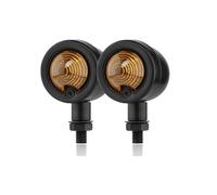 Moto Clignotants Gauche Droit Pour Chopper pour Cafe Racer Moto Indicateur Lampe Rétro Scooters Métal Clignotant Universel 12V 10mm(2 Pcs-Black)