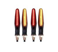 Moto Clignotants Gauche Droit Pour moto, clignotant ambre haute luminosité, feu de jour blanc avant et arrière, feux freinage rouges(4Pcs Red Yellow)