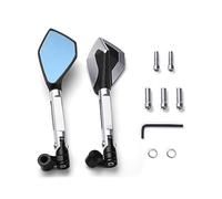 Moto CNC Aluminium Métallique Rétroviseur Rétroviseur Latéral Anti-vertige Pour Hornet 900 600 250 CB600F CB 600F(Argent)